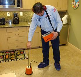 Technician Checking Slab Leak